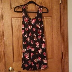 Forever 21 Dress Black with Pink Flowers